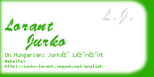 lorant jurko business card